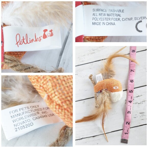 Cat Toys Set of 3 Plush Bird Catnip, Love Bird Silvervine-Catnip, Window Wobbler - Picture 3 of 14